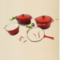 3PCS Gusseisen Kochgeschirr Set Enamel Finishing