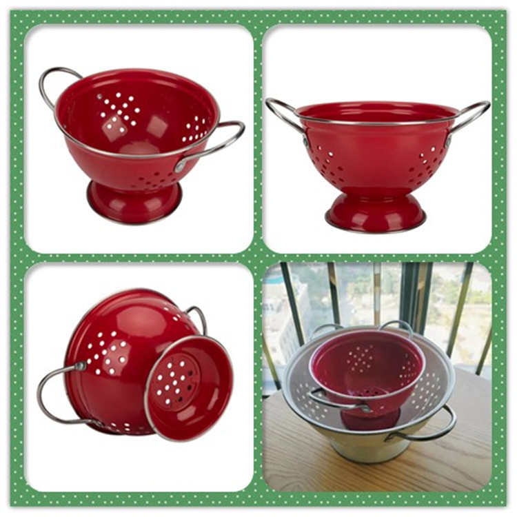 Red Enamel Colander