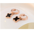 Four Leaf Clover Stud Screw Earrings for Women