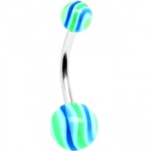 Baby Blue Lime hypnotique nombril anneau