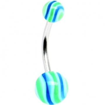 Baby Blue Lime Hypnotic Belly Button Ring