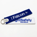 personalized remove before flight embroidered keychain