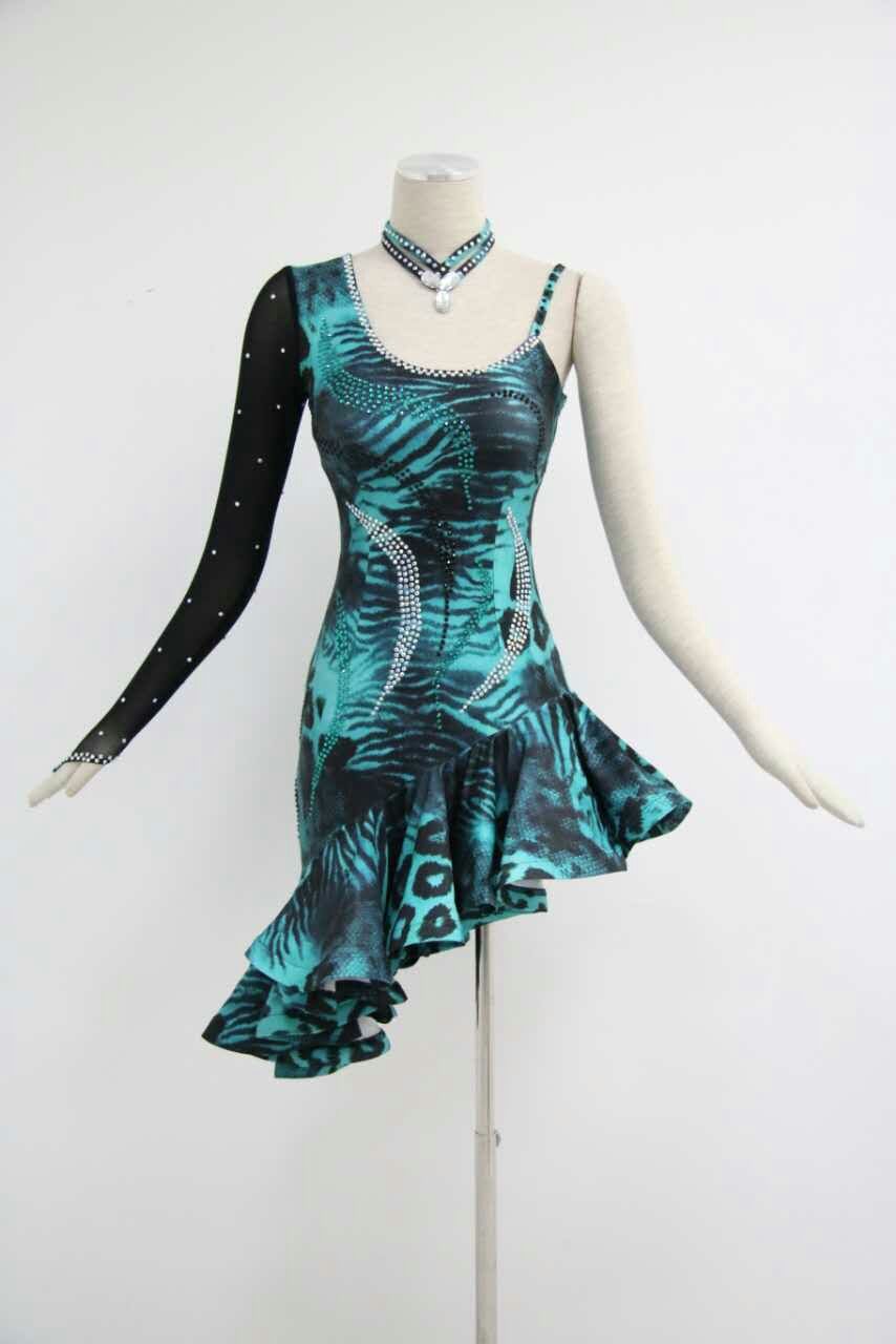 Green Latin Dancesport Costume