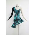 Green latin dancesport costume