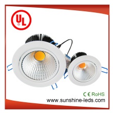 6W / 30W Dimmable blanco puro ajustable COB LED Down Iluminación