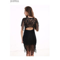 Summer New European and American Women′s Round Neck Short Sleeve Lace Dress Sexy Halter Slim Package Hip Skirt Lady Dress