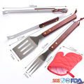 nylon apron bag wooden handle bbq tool set