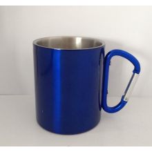 Tasse de tasse en acier inoxydable avec poignée de clip carabiner