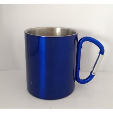 Stainless Steel Mug Cup With Carabiner Clip Handle