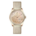 Diamond Bisel Mop Dial Women&#39;s Leather Watches