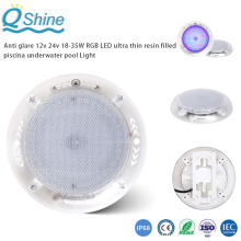 Lampe de piscine piscina à LED RVB ultra mince remplie de résine