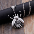 Men Stainless Steel Steampunk Beetle Necklace For Sale