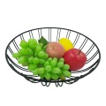 Kitchen Round Iron Black Countertop Fruit Bowl Vegetable Holder Metal Wire Fruit Basket