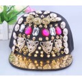 Jewelry design rivet hiphop punk baseball cap with skull adjustable snapback rivet cap