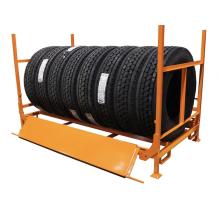 Vehicle tyre folding rack