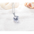 Silver Plated CZ Diamond Heart Bridal Necklaces Fashion (CNL0224-B)