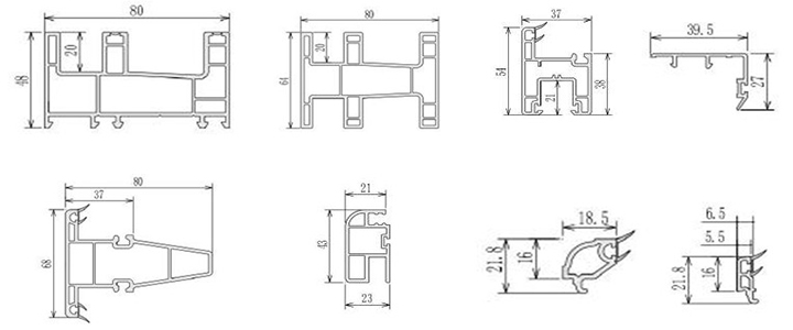 80 Sliding Upvc Profiles