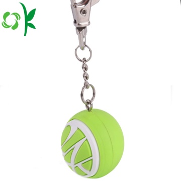 Keychains personalizados do silicone da bola de golfe das cores