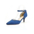 Women Suede Leather Middle Heel Pumps Shoes