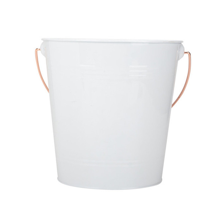 Tall White Metal Buckets Snack Bucket