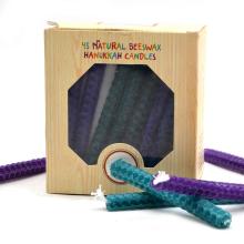 Colored Rolling Honeycomb Beeswax Hanukkah Candles