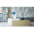 modern white 2.4m office reception desk