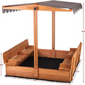 Wooden Sandbox with Canopy foldable sandbox for children