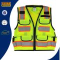 12 Estilo de bolsillo Hi Vis chaleco de seguridad reflectante de cinta