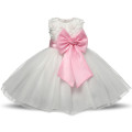 Flower Girl Dresses pour Wedding Pageant White Première robe de dentelle de dentelle pour les filles Robe Enfant Junior Enfant