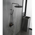 New gun grey brass mixer system bathroom black matt shower thermostat