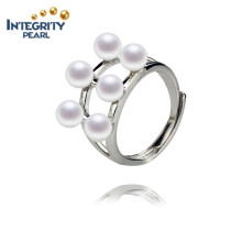 Fashion Design 4.5-5mm AA Round 925 Sterling Silver Pearl Rings