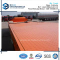 50t 3 Axles Low Flat Bed Plate Semi Trailer with Hydraulic Ladder