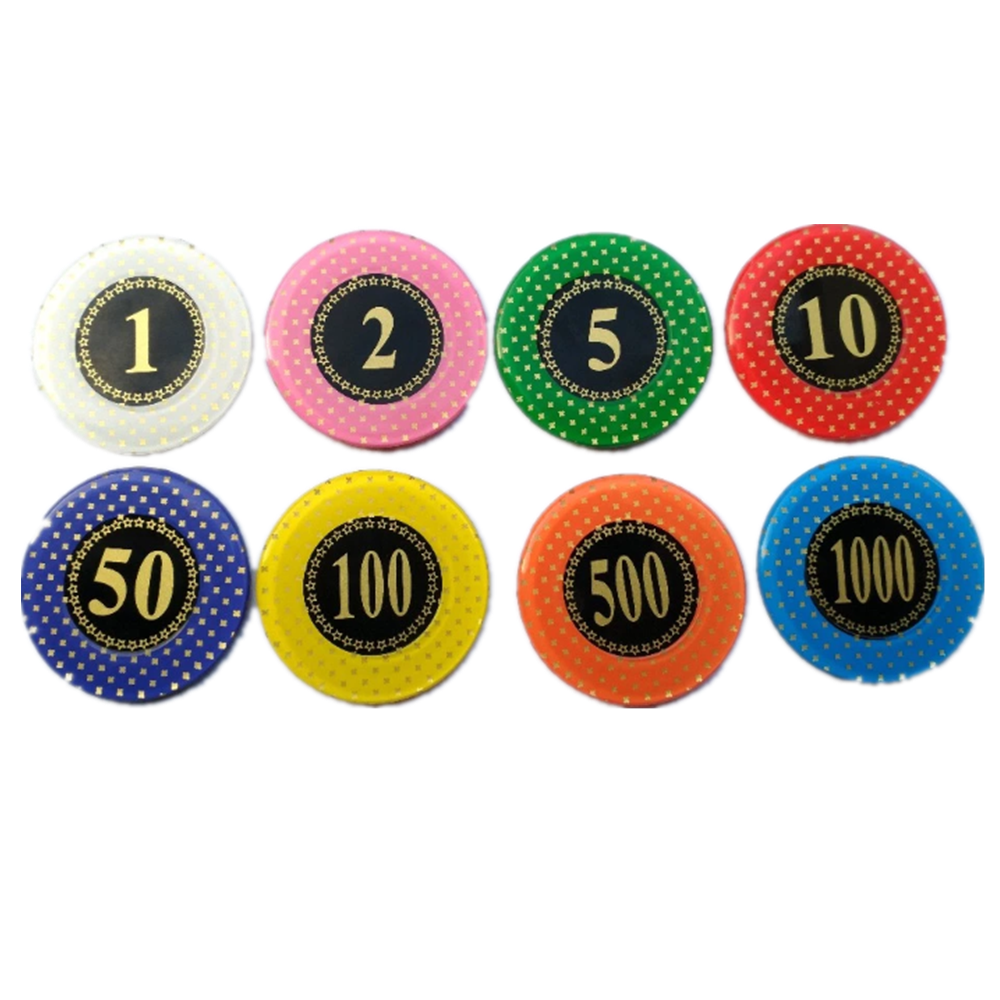 Acrylic Poker Chips With Hot Stamping Logo And Numbers
