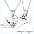 Stainless Steel Couples Love Key Pendant