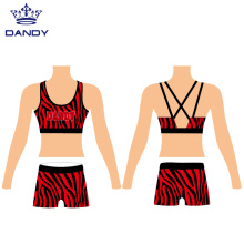 Zebra pattern sport wear cheerleading practice uniforms