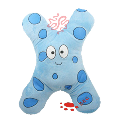 plush blue mascot cushion