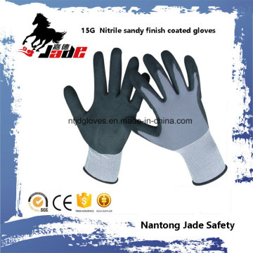 15g Nylon Palm Nitril Sandig Finish Überzogener Handschuh