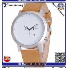 YXL-378 nuevo diseño cuero genuino reloj cronógrafo Mvmt fecha cuarzo reloj pulsera