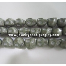 Perles de crâne howlite - gris