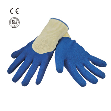 cotton knit safety work glove with latex coated