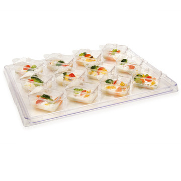 Rectangular Smooth Dish 2.7 Oz with 15"Rectangular Tray