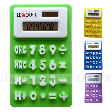 Calculadora de presente dobrável de silicone de tamanho mini tamanho 8 com íman (LC519)