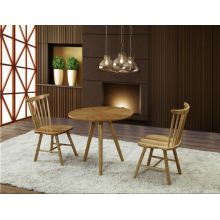 4 asientos de madera maciza Round Top Design Cafe mesa