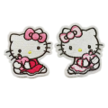 Parches para planchar con bordado tejido Hello Kitty