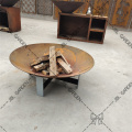 New style wood burning fire pit with BBQ