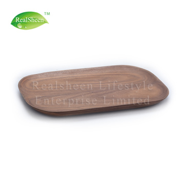 Square Walnut Wood Plate For Serving Food