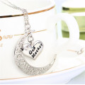 Silver Moon Necklace Pendant Silver Necklace 80cm Letter Necklace Initial