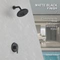 Wall Mount Matte Black Shower Faucet Set