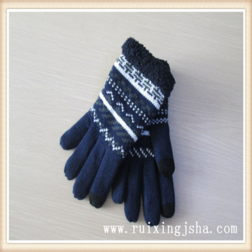 men warm winter touch screen knitting gloves