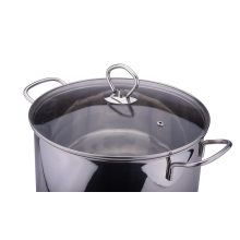 Big stainless steel soup pot with glass lid